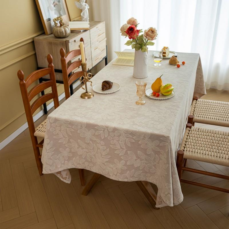 Chenille Tablecloth Dining Table Water Resistant Oil Repellent Rectangular Cover In Farmhouse Style Multiple Sizes
