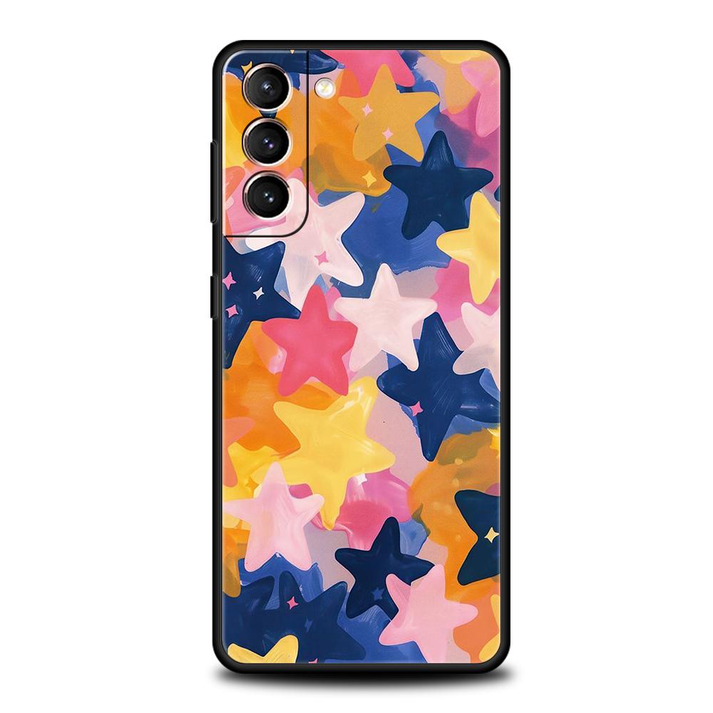 Красочный чехол со звездами для Samsung Galaxy S25 Edge S24 S23 S22 Ultra S20 S21 FE 5G S10 S9 Plus S10E Мягкий чехол