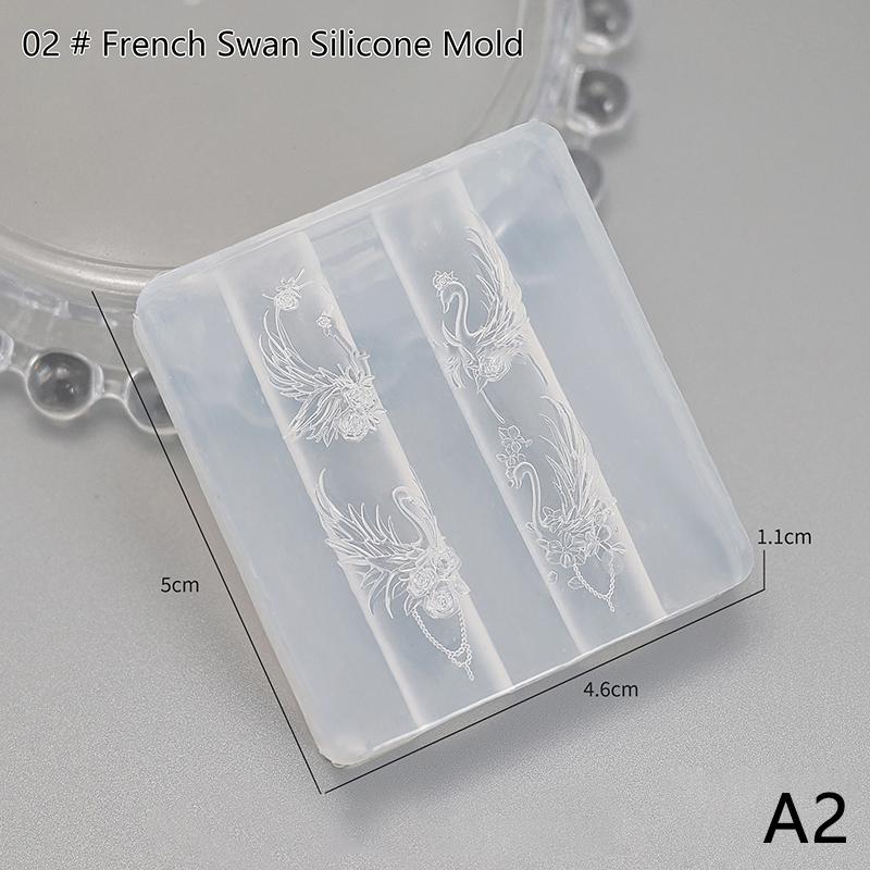 Силиконовая форма для резьбы по ногтям в виде цветка и бабочки, 3D-пластина для штамповки, трафареты для ногтей, инструменты для маникюра с УФ-гелем для самостоятельного изготовления, любители нейл-арта