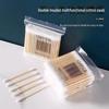 100 Pcs Double-Headed Pointed Round Wooden Cotton Swabs for Ear Cleaning & Cosmetics