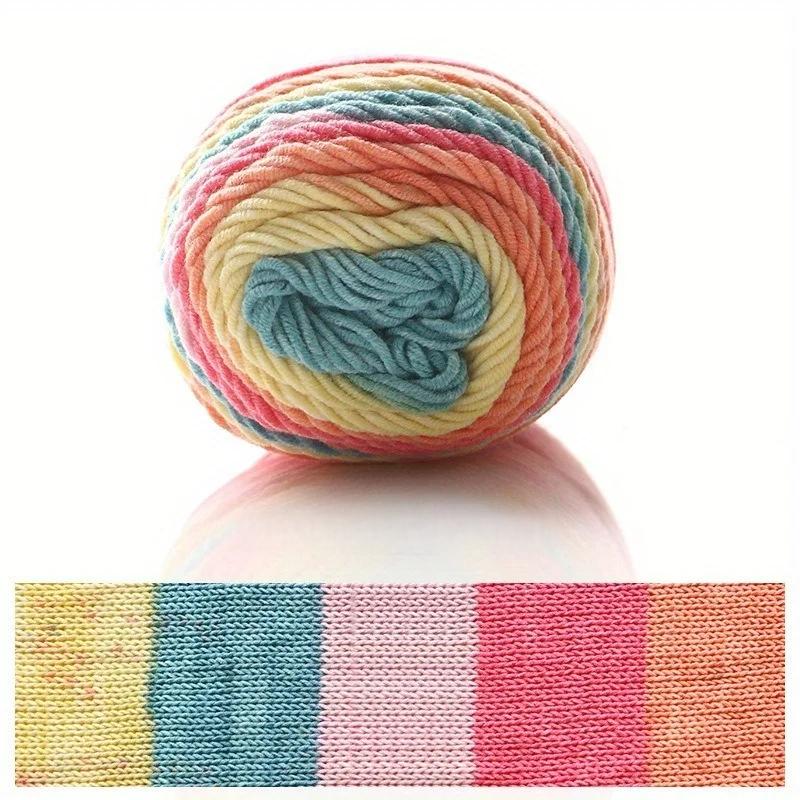 6pcs Gradient Chunky Yarn for Cushions Acrylic Yarn Bundle (600g) - Extra Thick Multicolor Ombre Crochet Yarn for Pillow Covers DIY Knitting Projects