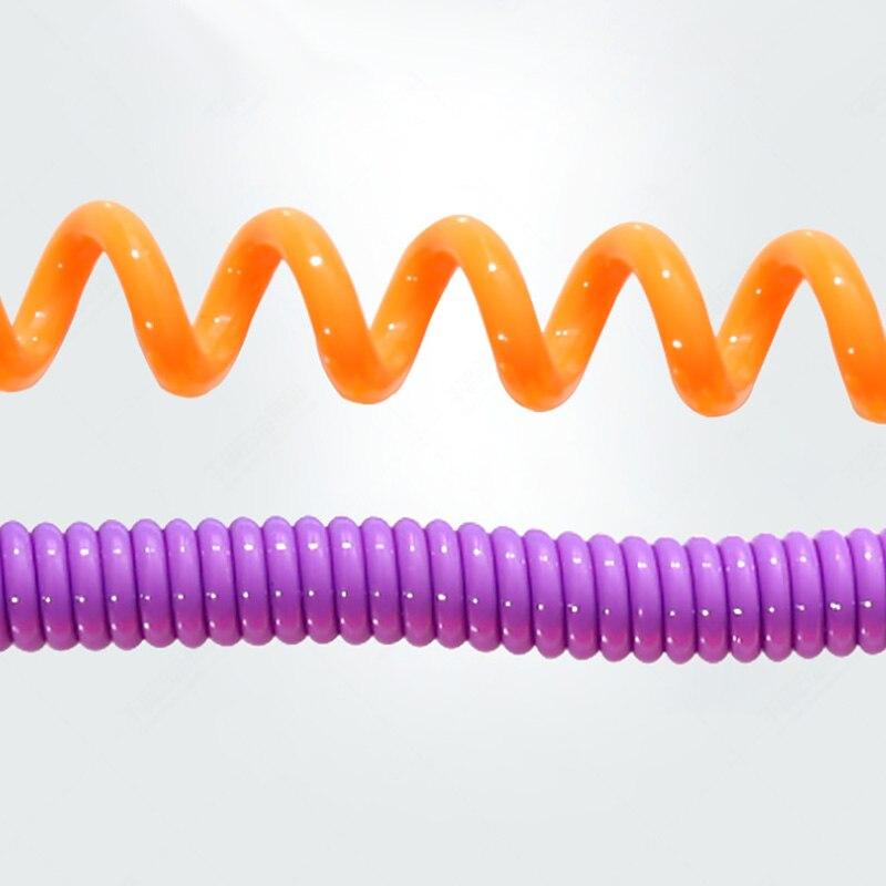 Эластичная пружинная веревка, брелки для ключей, серебряный цвет, металлический карабин для кемпинга, анти-потерянный телефон, пружинный брелок