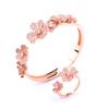 New Fashionable Three Leaf Flower Bracelet with Small Fresh Opening, Women's Light Luxury Style Handmade