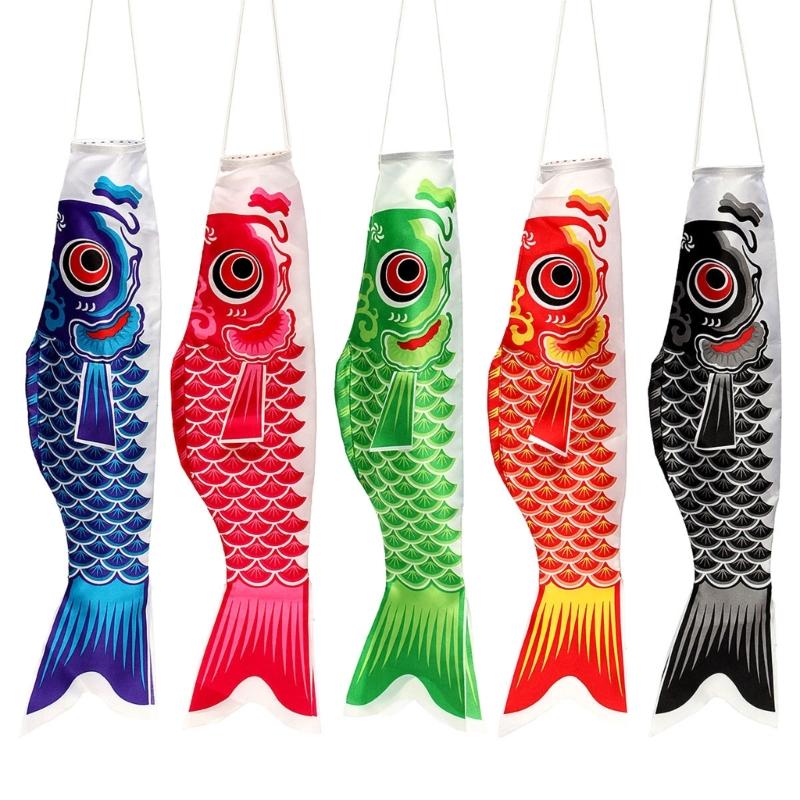 Japanese Carp Windsocks Streamers Fish Flag Kites Cartoon Fish Colorful Windsocks Carp Wind Sock Flag Koinobori Gift
