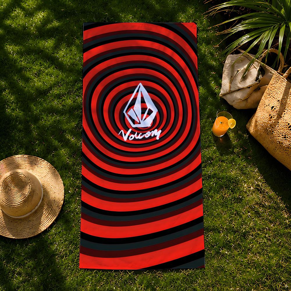 Бренд V-Volcom Полотенце пляжное, быстросохнущее впитывающее банное полотенце для плавания, спортзала, кемпинга, отдыха на природе