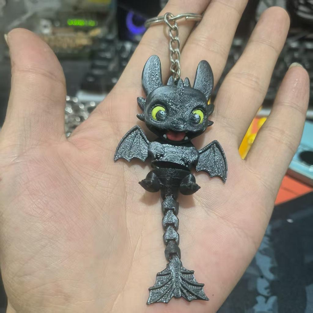 3D Printed Articulated Animal Keychain PLA Flexible Fidget Toy Pendant
