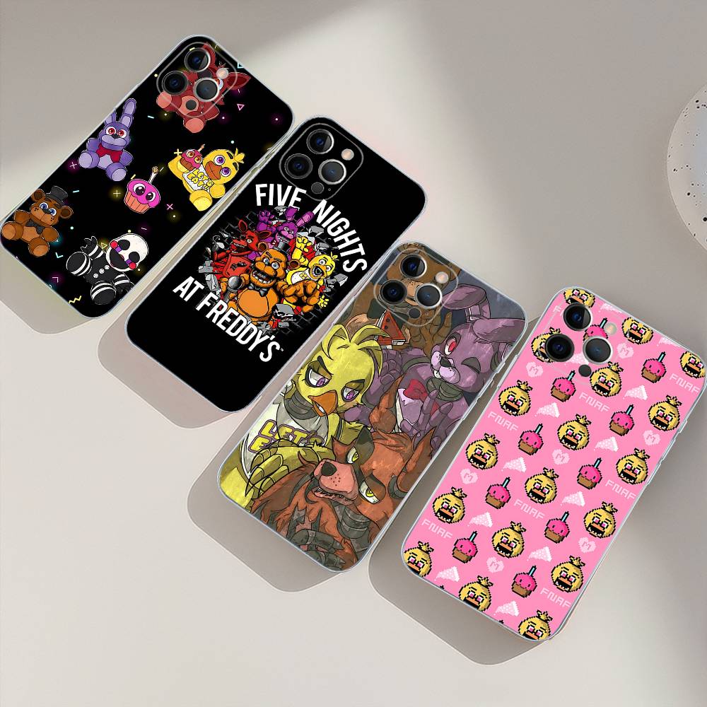 Fnaf Five-nights-At-Freddys Аниме Чехол для телефона iPhone 17 16 15 14 13 11 12 Pro Max 16 Plus Прозрачный