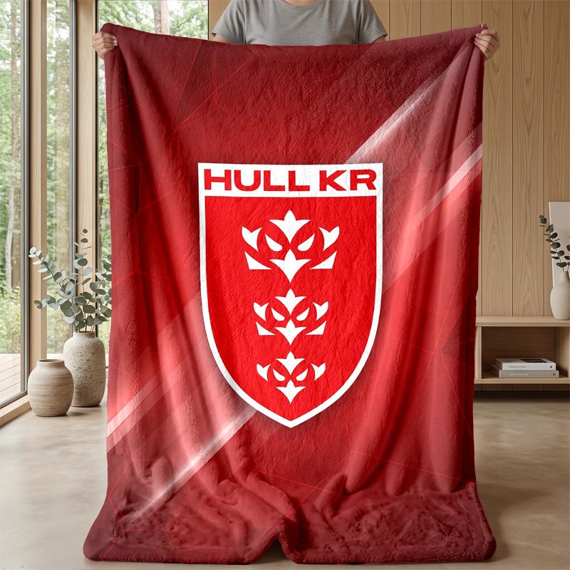 Hull KR Flannel Fleece Blanket Cozy Warm Throw Blanket For Couch Bed Travel All Season Use