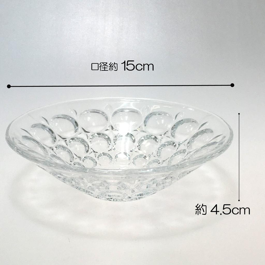 Aderia (ADERIA) Medium Bowls, Clear, Maximum 15cm x 4.5cm High, Suigetsu Dessert Bowls, Set of 3, Made in Japan, F-70382