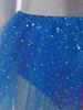 Womens Alien Cosplay Dress Fly Sleeve Front Hollow Out Metallic Shiny Patchwork Tulle Hem Built-in Briefs