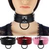 DIEZI Harajuku Cosplay Gothic Necklaces Black Big Circle Necklaces Leather Choker Necklaces Women Men Jewelry Fashion  Goth