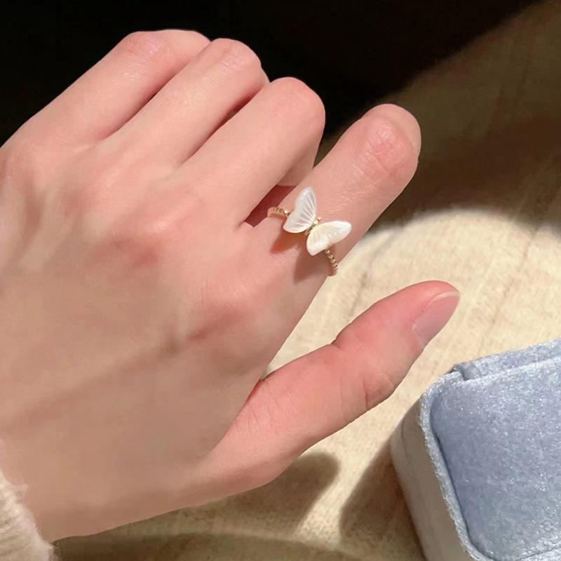 Кольцо-бабочка с цветной эмалью, женское отверстие, регулируемая ниша, уникальное кольцо высокого класса, новая тенденция ручных украшений