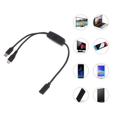2-в-1 USB C - Multi кабель для зарядки USB C - Micro USB + Type C кабель для зарядки с переключателями для телефона и нескольких устройств