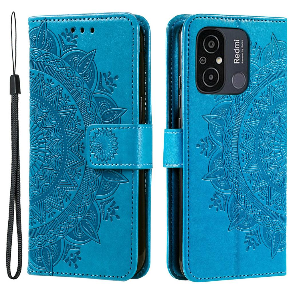 Чехол для телефона Xiaomi Redmi 11A 4G/Redmi 12C 4G, Тисненый узор мандалы, Кошелек-подставка, Чехол для телефона