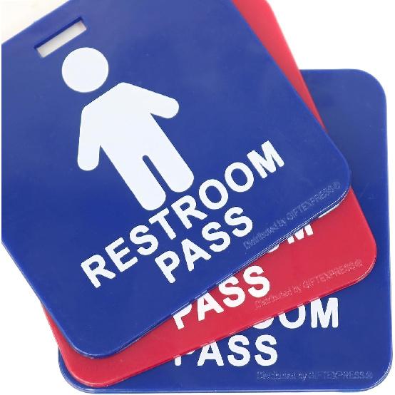 GIFTEXPRESS 12 Piece Hall Pass Lanyards and School Passes Boys and Girl Bathroom Passes