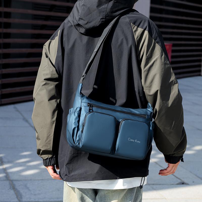 Men's Crossbody Bag Multifunctional Shoulder Bag Sports Chest Bag Waterproof Small Hobo Bag