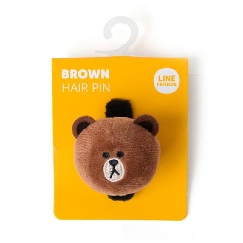 Заколка для волос с лицом Line Friends (Тип зажима) - коричневый