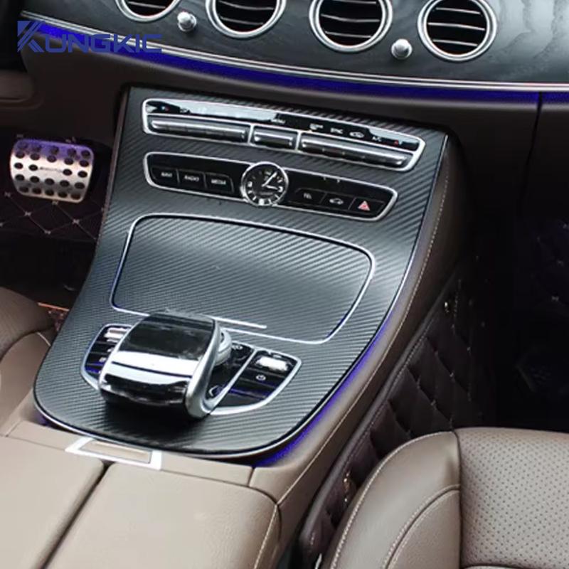 Наклейка на интерьер автомобиля Защитная пленка на коробку передач для Mercedes E-Class W213 2016- Наклейка на панель переключения передач автомобиля Текстура углеродного волокна