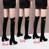 Womens Long Boots High Heel Long Boots Women'S Knee High Boots Autumn And Winter Heels Long Tube Thin Thick Thigh High Boots