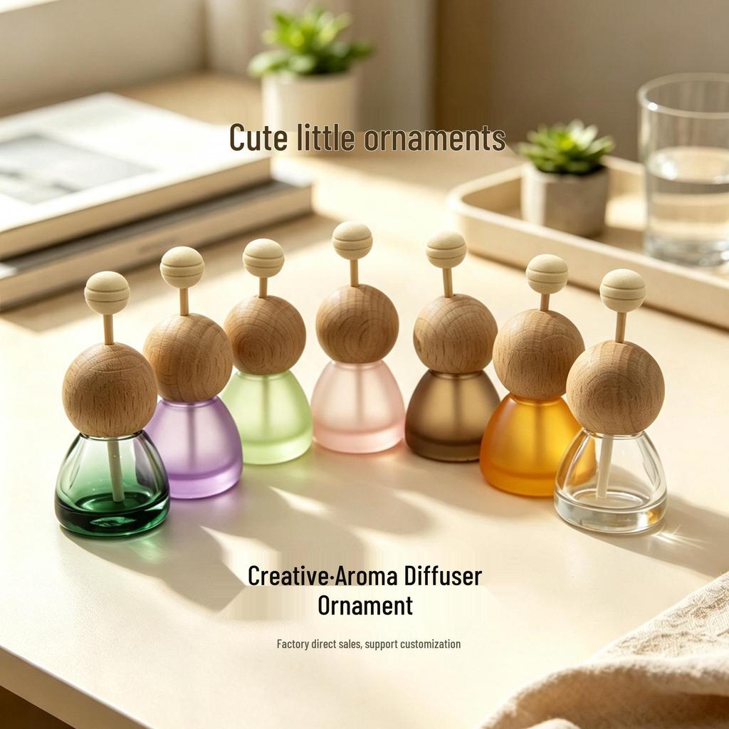 Ins Style Colored Glass Aroma Diffuser - Mini Perfume Bottle & Deodorant Ornament