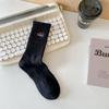 Женские вышитые носки средней длины с отворотом для осени/зимы