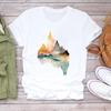 (Asian Size) Tee Top Lovely Cartoon Trend Cute Sweet Fashion Tshirt Women Flower Clothing Casual Short Sleeve Print Lady Female Graphic T-shirt