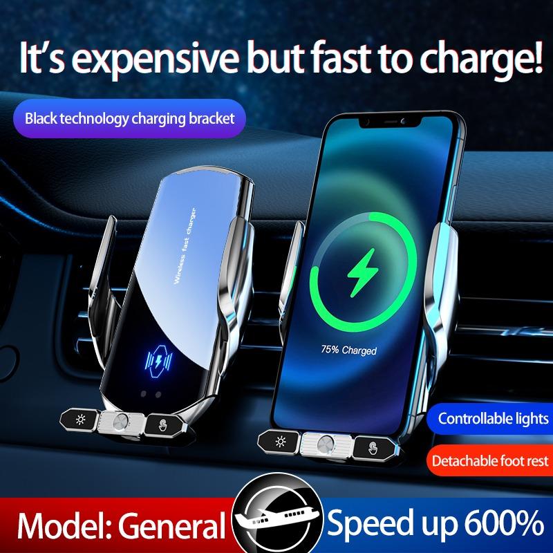 2024 Magic Clip Car Wireless Charger Mobile Phone Bracket Disassembly Incense Inserted Opening and Closing Navigation Support Car Supplies