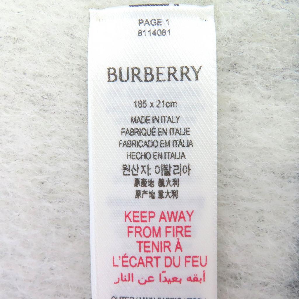 Pristine BURBERRY Scarf Logo Fringe Long black alpaca mens 8114081 Used