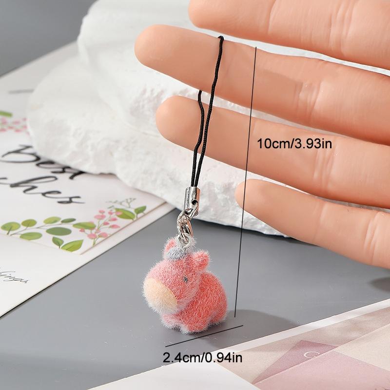 Флокированный Пингвин Бегемот Животное Брелки Шнурок для Телефона Смола Милый Тигр Бобер Медведь Носорог Сумка Подвеска Чехол для Наушников