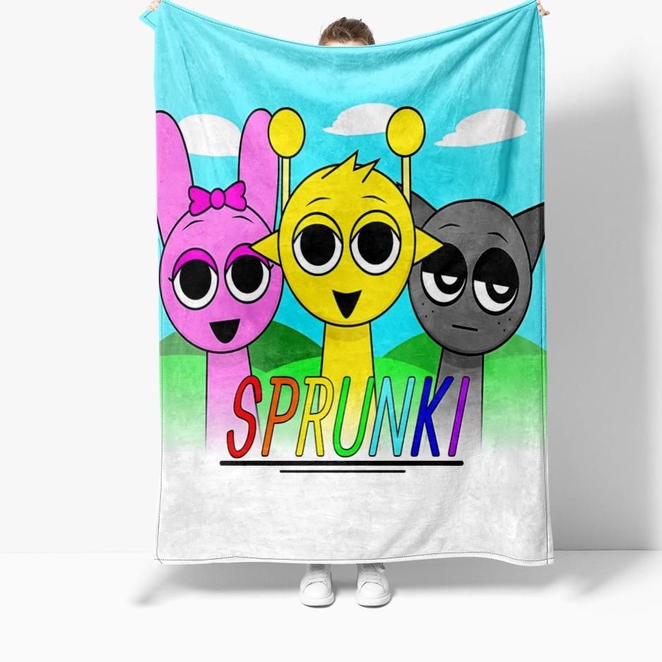1PC Game Sprunki Throw Blanket Incredibox 3D Printed Soft Fuzzy Nap Blanket Bedspreads All Seasons For Girl Boy Kids Teenagers