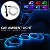 RGB LED Оптоволоконная Автомобильная Светодиодная Лента Окружающего Освещения Многоцветная Декорация Приборной Панели Салонное Освещение Настроения 1/2/3/4/5 Метров Индивидуальная Длина