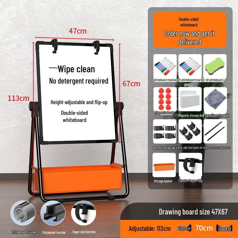 Складная двусторонняя магнитная доска с мобильной подставкой для дома, детского обучения и конференций