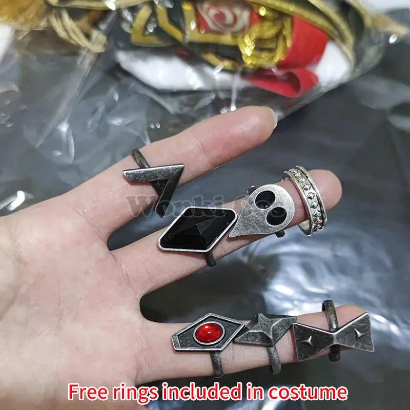 Game Impact Hutao Cosplay Costume Hu Tao Cosplay Wig With Hat Original Rings Double Ponytail Full Set