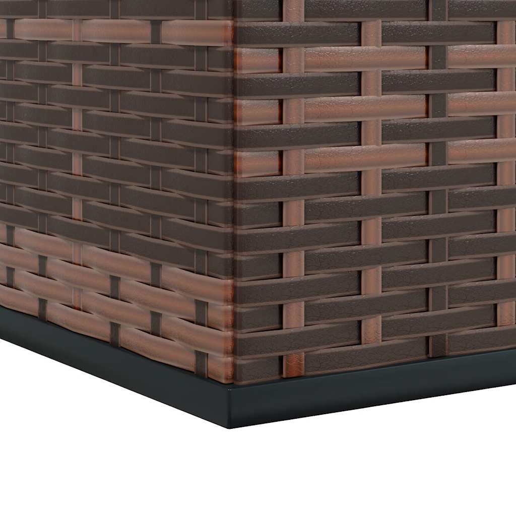 Garden Cushion Box PE Rattan 100*49*103.5 cm Brown