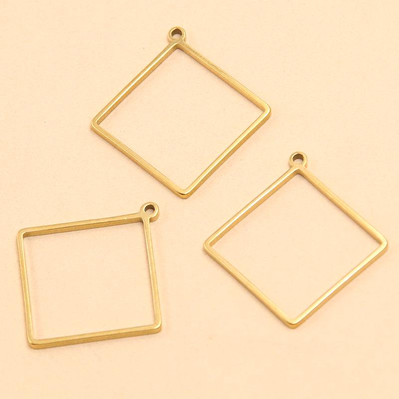 Stainless Steel Geometric Charm Molds: 10 Models & 2 Colors - Pentagram, Rhombus, Circle, Water Drop, Moon Pendants