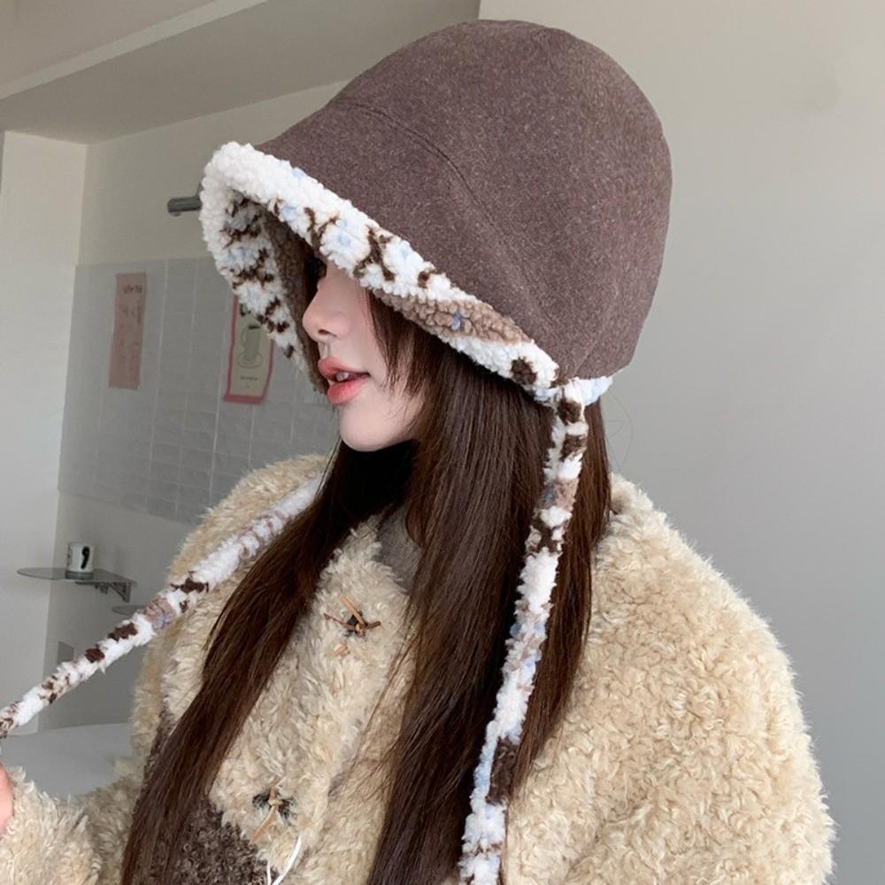 Keep warm Knitted Plush Hat Soft Trapper Hats Fashion Women's Lei Feng Hat Outdoor