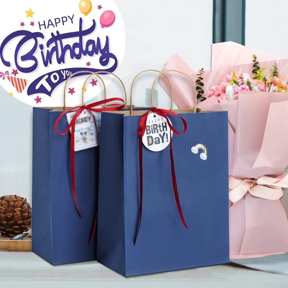 25pcs Gift Bags Paper Bags Treat Bags with Handles Bulk Paper Shopping Bags Kraft Bags Party Favor Bags Retail Merchandise Bags Sacks