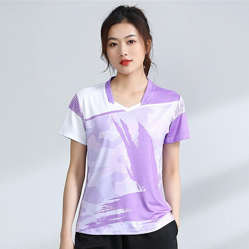 Unisex Badminton Shirt Short Sleeve Quick Dry Breathable Sport T-Shirt Men Women Kids Athletic Wear