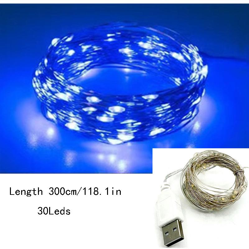 3/5/10 м фестивальные светильники, рождественские светодиодные струны, USB, медная проволока, гирлянды, украшения