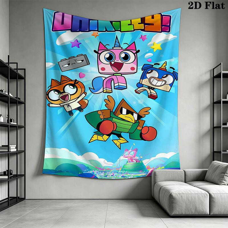 Unikitty cartoon-inspired Pattern Home Decor Tapestry, Wall Hanging, Decorative RV Wall Cloth.XGT0914215
