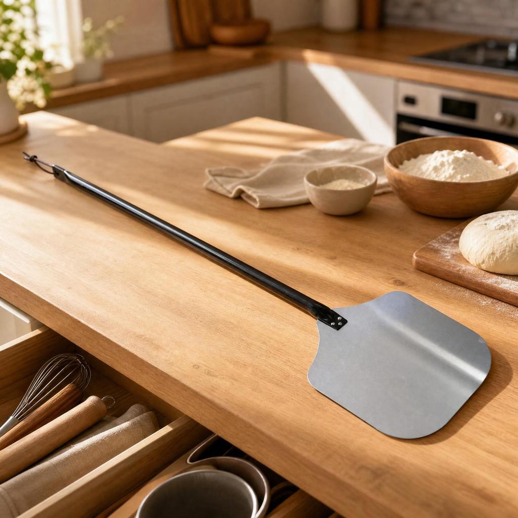 Aluminum Pizza Peel with Detachable Handle Long-Lasting Baking Tool Compact