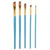 5Pcs Blue Nylon Hair Drawing Brush Art Painting Set Tool(flat)
