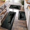 1Pcs Anti Fatigue Kitchen Rugs,Black Cat Print Waterproof Non-Slip Thick Cushioned Kitchen Mat Heavy Duty Comfort Standing Mat for Kitchen