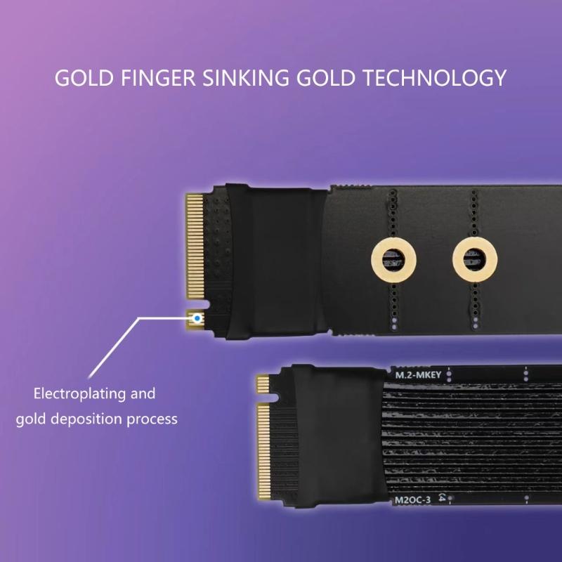 Кабель-удлинитель 64 Гбит/с M.2 на Oculink 4i PCIe4.0 Gen4 Посеребренный кабель для адаптера M.2 на SFF8611
