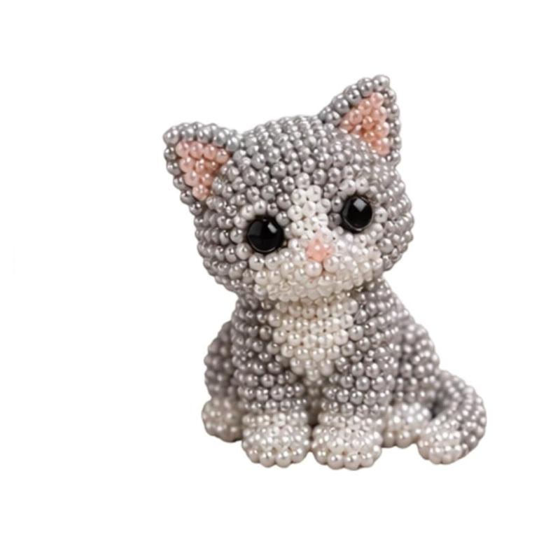 Cute Diy Handmade Colorful Beaded Animal Figurines Material Kit Perfect For Home Desktop Decor Ideal Gifts For Craft Lovers