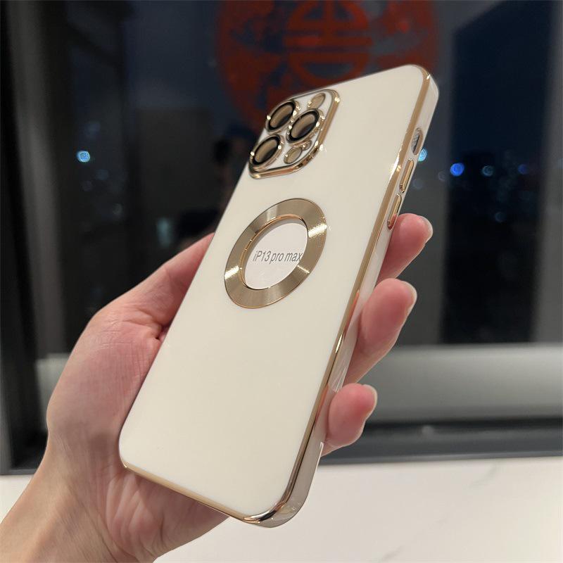 Чехол для iPhone с рисунком линзы зрачка CD для iPhone 11-14 - гальванизированный ТПУ сплошного цвета