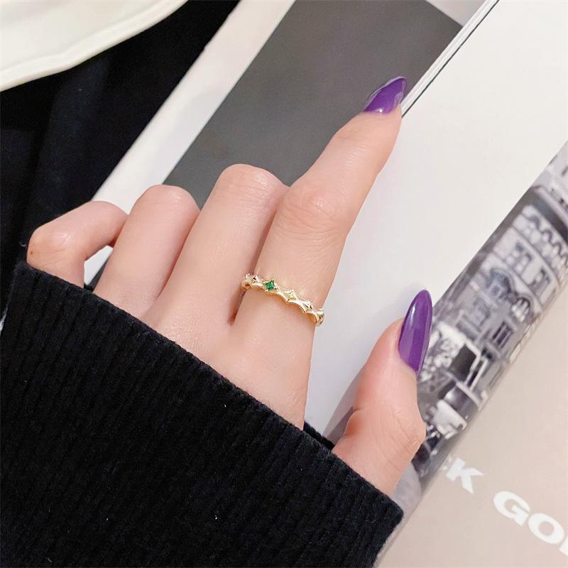 Эмаль Капающее масло Средний Античное золото Открытое кольцо Легкая Роскошь Высокий Сенс Ретро Циркон Ювелирные изделия Персонализированные Аксессуары Женщины