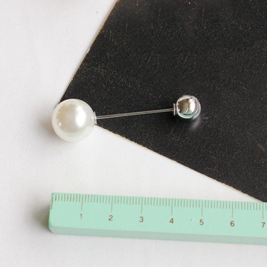 Женская мода двойной искусственный жемчуг брошь Safty Pin кардиган шаль клип значок подарок