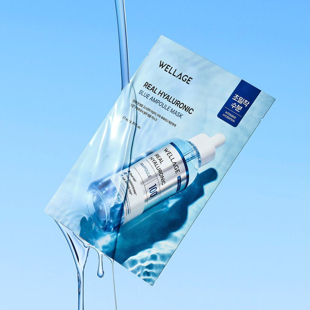 Wellage Real Hyaluronic Blue Ampoule Mask 20pcs