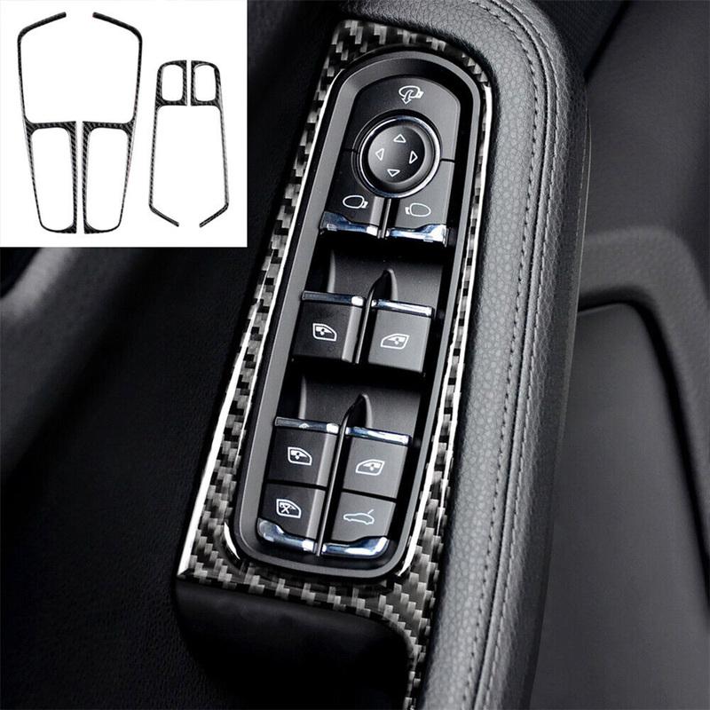 New Practical Glass Lift Switch Switch Button Panel Performance/ Car Lift Switch Button Panel Trim Brand New Carbon Fiber